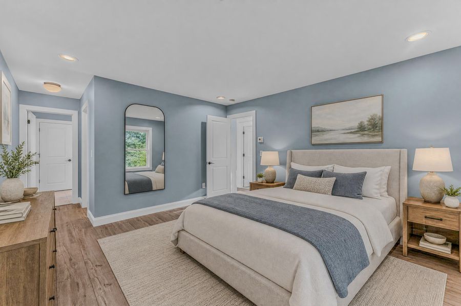 Primary bedroom. Virtually staged.