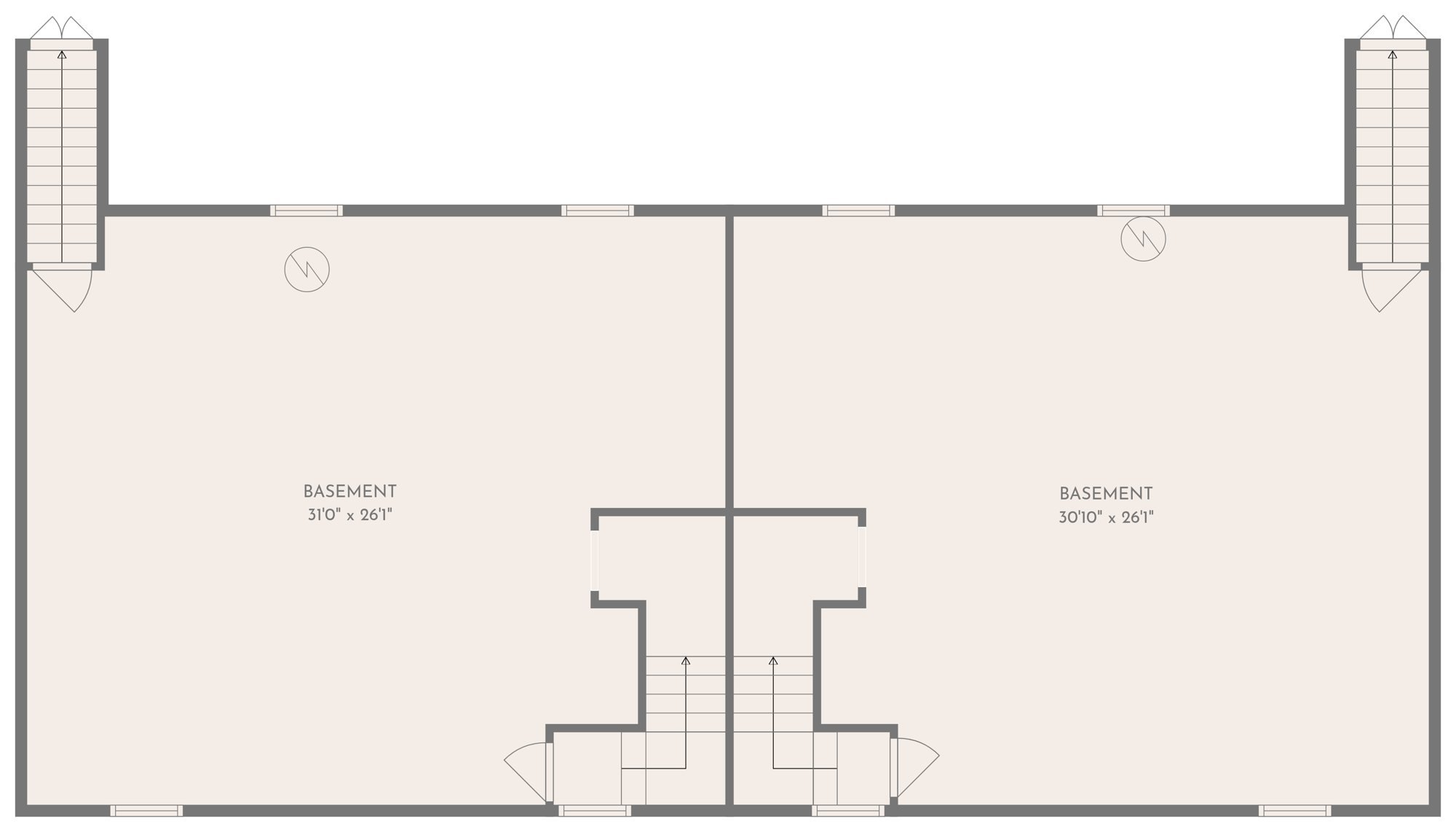 Basement floor plan with room dimensions
